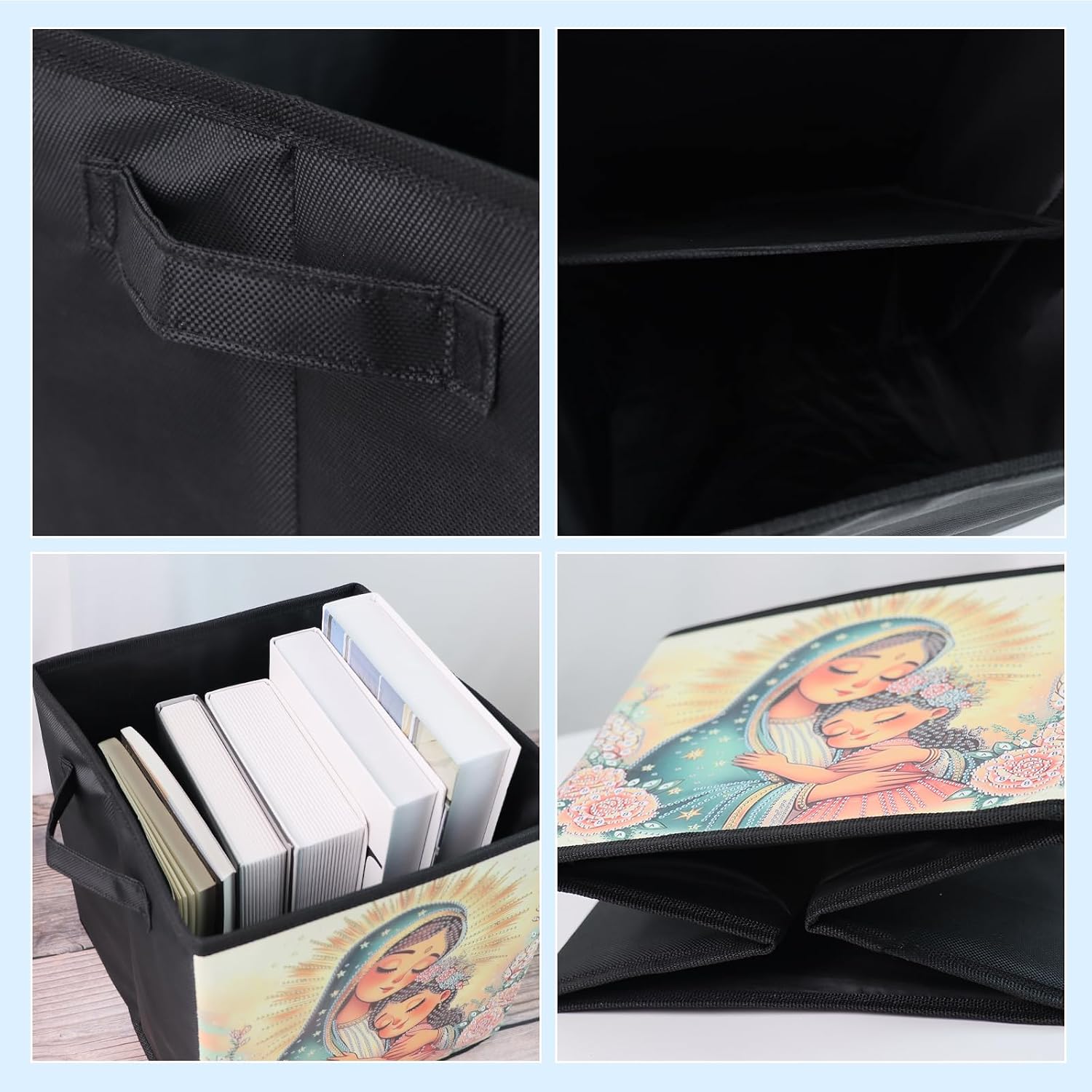JISHSHAY Buddha Diamond Art Storage Basket Zen Lotus 9.84×9.84×10.23in image 5