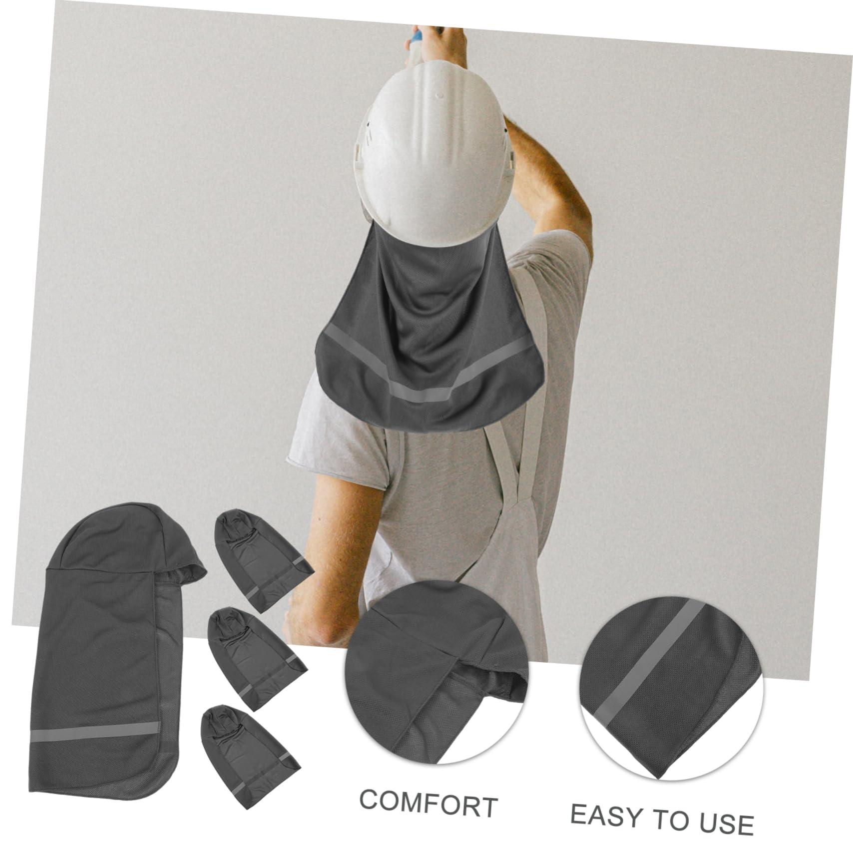 Visera para Casco De Seguridad con Banda Reflectante Gorro De Calavera Refrescante Protector De Cuello Gorro para Actividades Al Aire Rígido Forro De