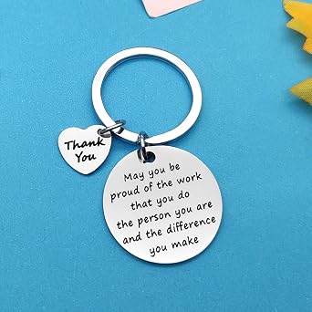Xiahuyu Thank You Gifts Appreciation Keychain Make a Difference Keychain Thank You Gift for Employee Coworker Volunteer Social Worker Appreciation Gifts for Nurse Mentor Teacher Gift