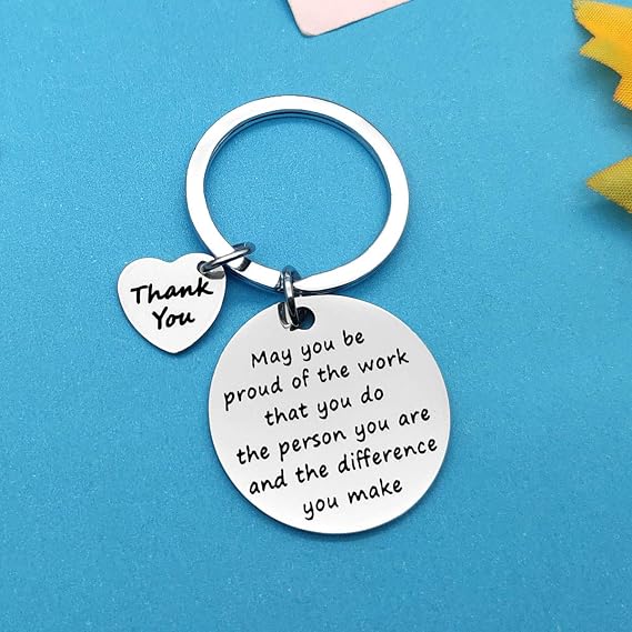 Xiahuyu Thank You Gifts Appreciation Keychain Make a Difference Keychain Thank You Gift for Employee Coworker Volunteer Social Worker Appreciation Gifts for Nurse Mentor Teacher Gift