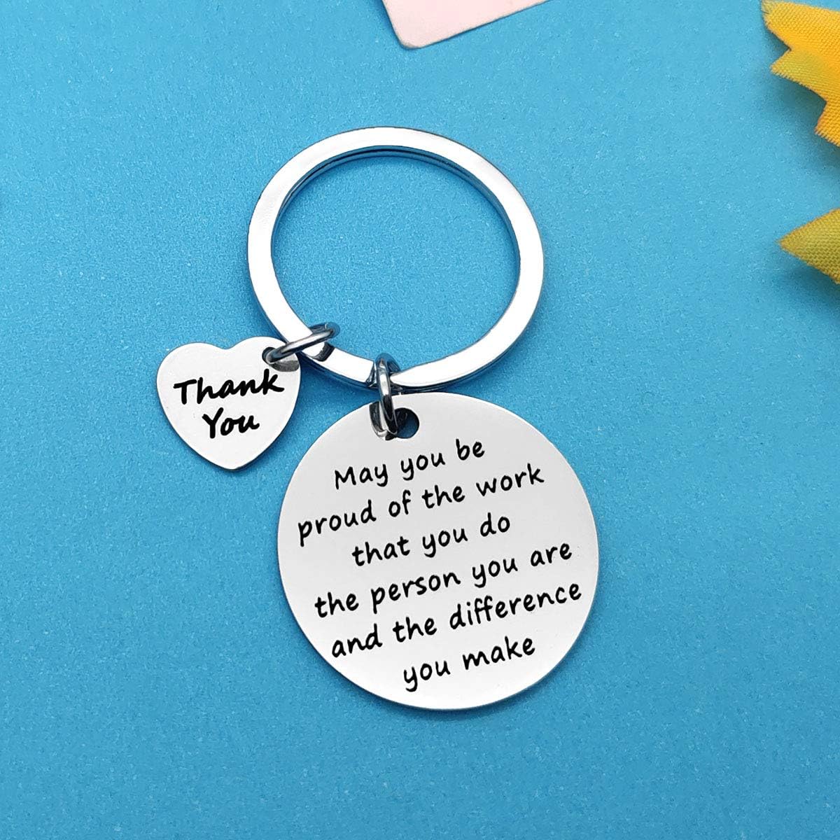 Miniatura 5 de Llavero de agradecimiento con texto en inglés "Make a Difference" para empleados, compañeros de trabajo, voluntarios, trabajadores sociales, regalos