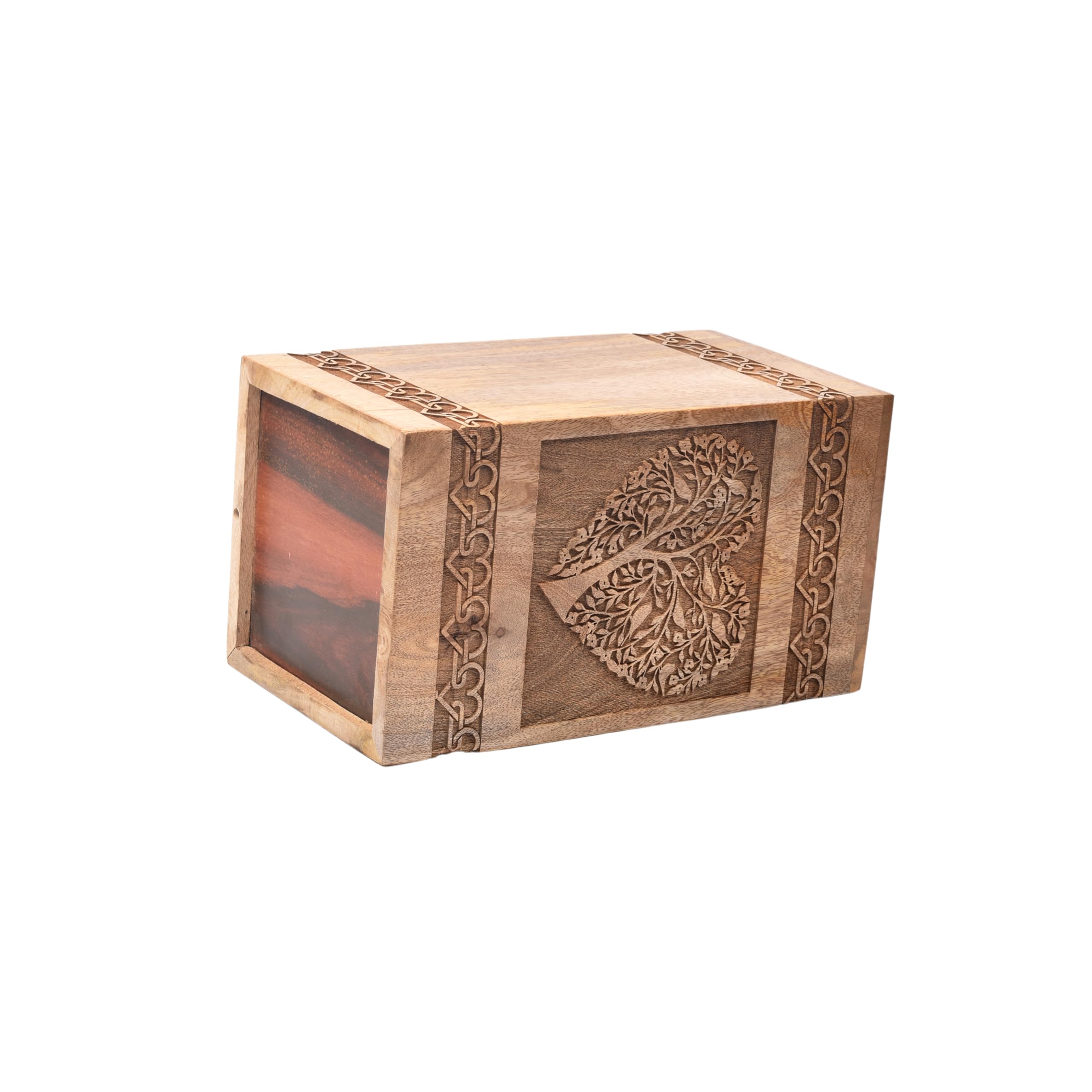 Mango Wood Urn (Medium 180 Cu in, NO, Personalization)