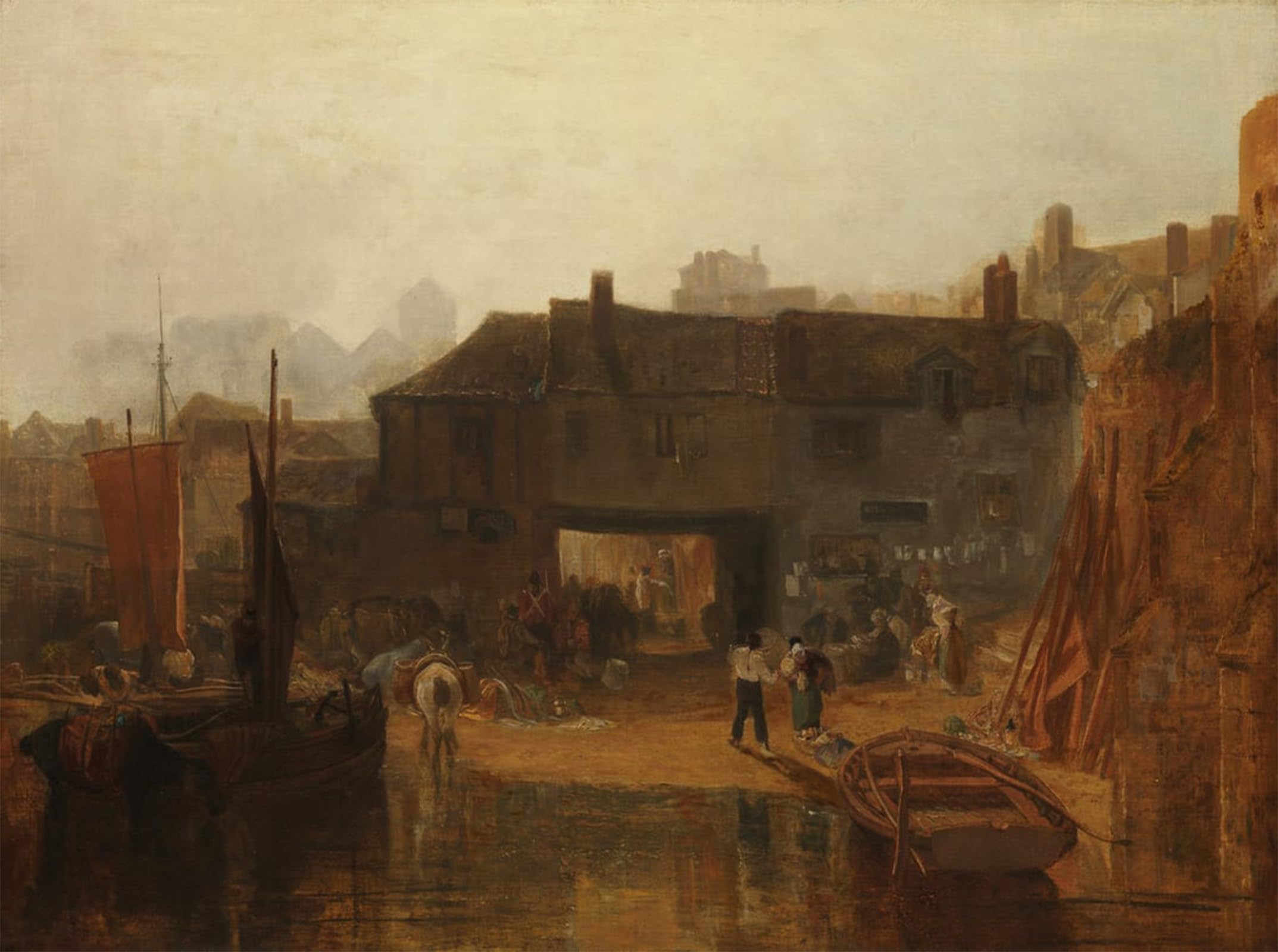 Serendipitp No Frame Retro Picture Poster Wall Art Pictures Painting Saltash With The Water Ferry Cornwall By Mallord William Turner Wall Art Canvas Print For Wall Decor 60X90cm