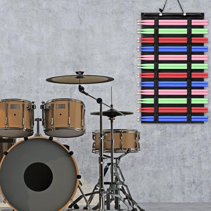 Soporte de pared para baquetas SUPVOX de fieltro portátil miniatura 4