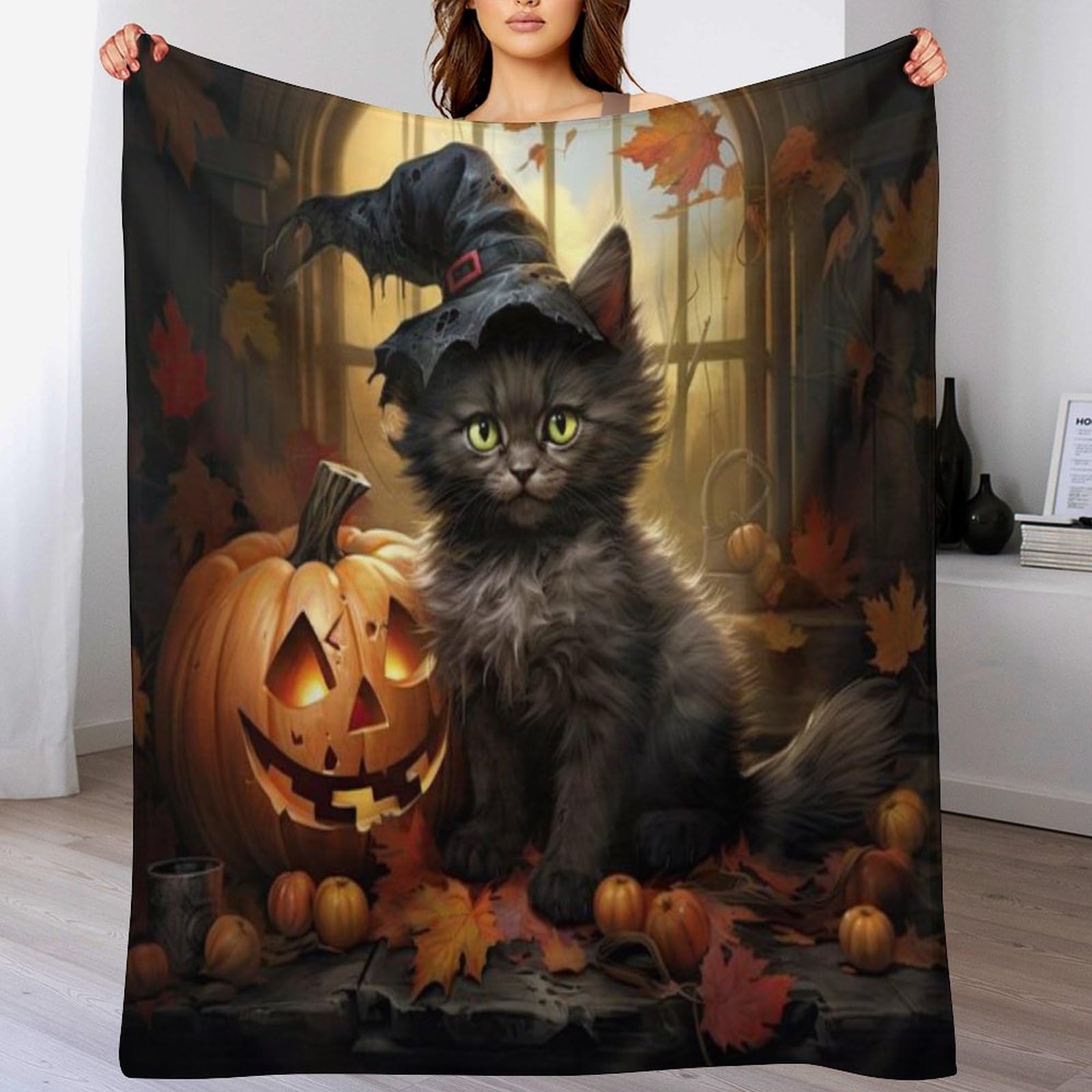 Couverture citrouille Halloween plaid salon chaud couverture canapé moelleuse