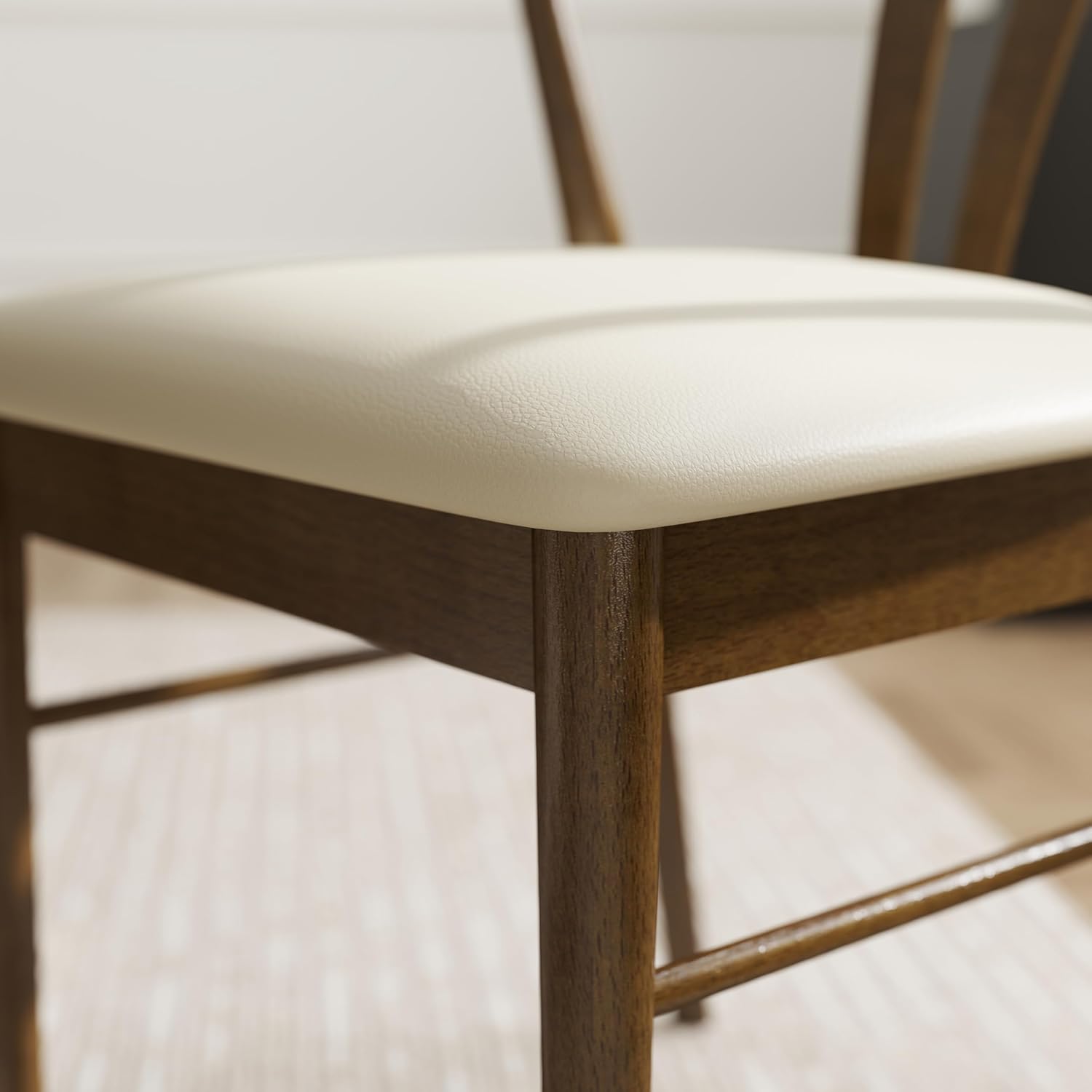 Roundhill Furniture Lavin Wishbone Dining Chairs, Set of 2, Walnut