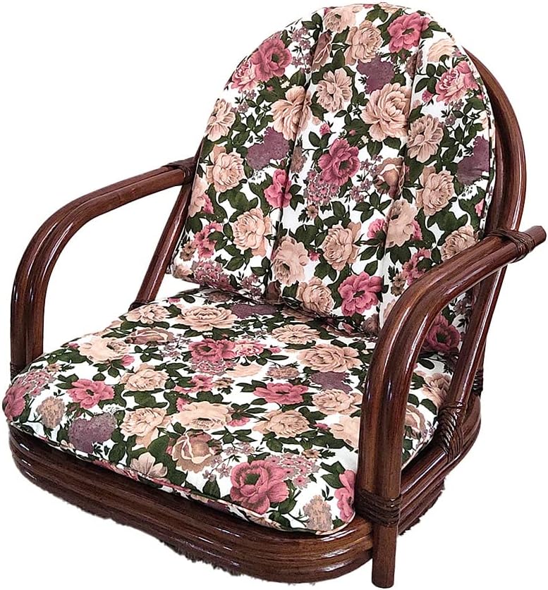 NEW天然籐回転チェア (ロータイプ) 天然籐リクライニング回転座椅子