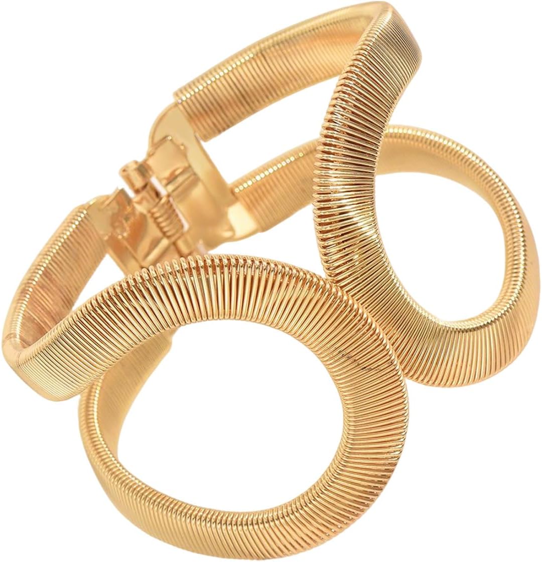 Chunky Cuff Bracelets for Women Wide Gold/Silver Cuffs Bangle Hollow Out Adjustable Bracelets Punk Vintage Jewelry - Image 2