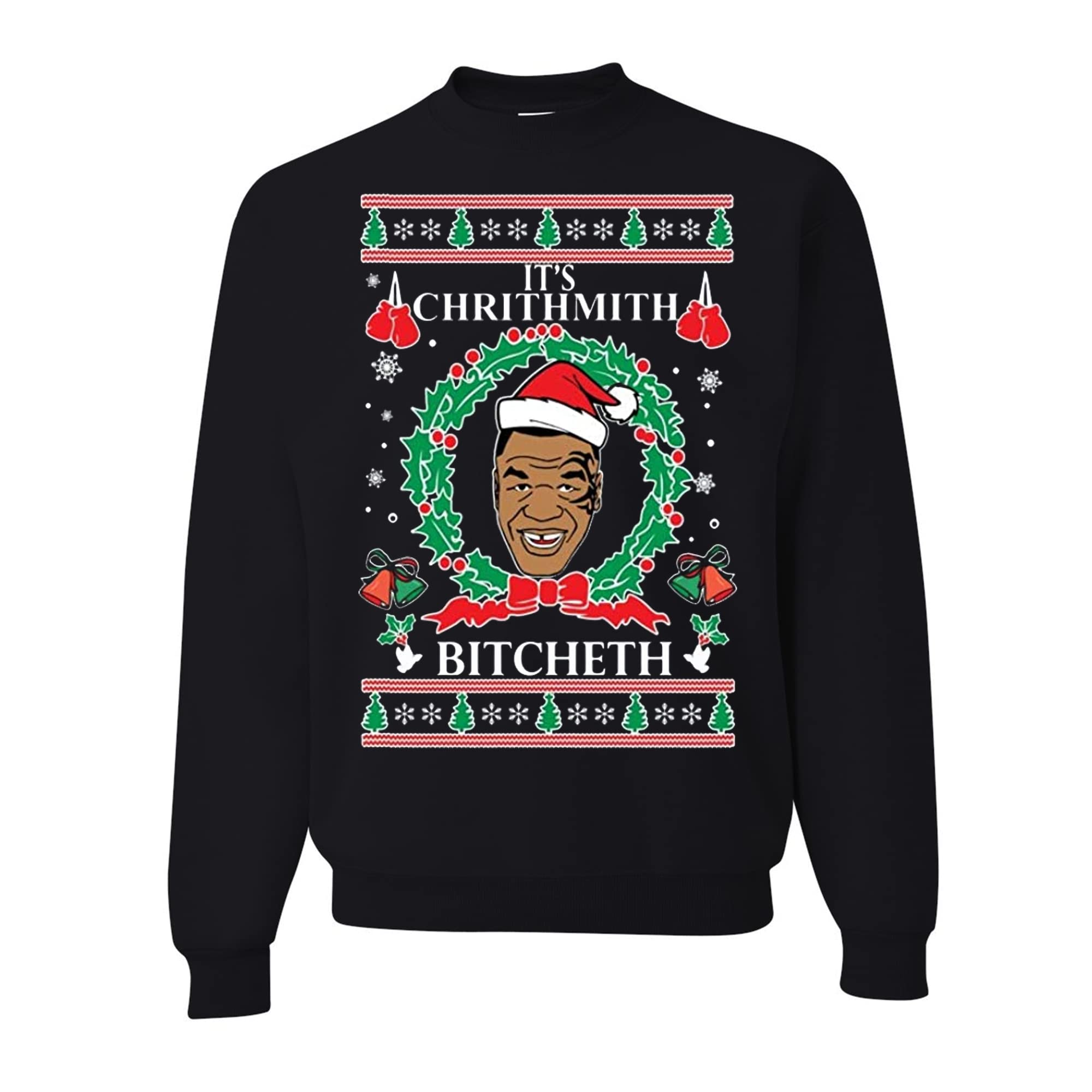 wild custom apparelUgly Christmas Sweater Mike Chrithmith eth Tyson Lips Sweater CrewNeck