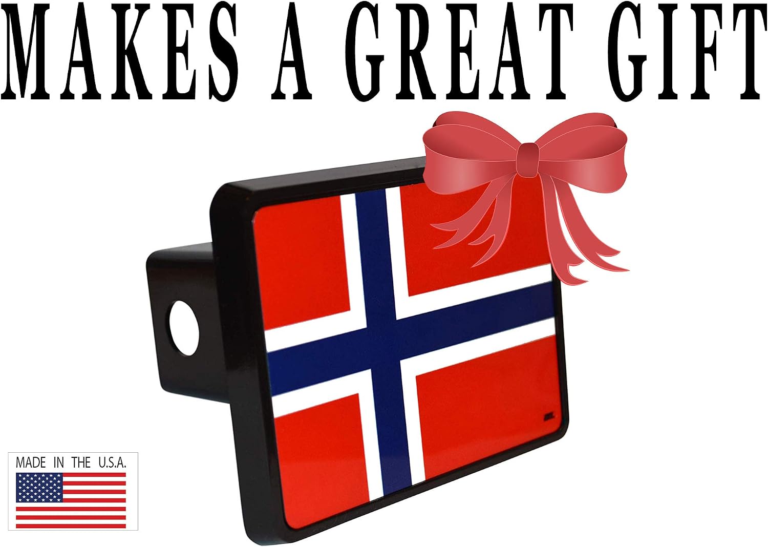 Rogue River Tactical Flag Trailer Hitch Cover Plug Gift Idea Norwegian image 4