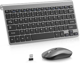 cimetech Mini Wireless Keyboard and Mouse, 2.4G Portable Slim Keyboard and Mouse Set with 12 Multimedia Shortcuts for Comp... Price In India