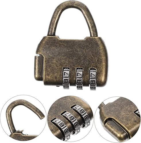 Miniatura 9 de Candado de metal con cerradura de combinación retro para cajón, cerradura de seguridad retro, estilo antiguo, 8 uds