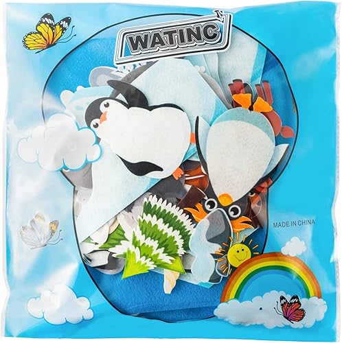 Miniatura 7 de WATINC Juego de 46 piezas de tablero de fieltro de animales polares, Antártida ártica, animales del océano, oso, pingüino, ballena, preescolar,