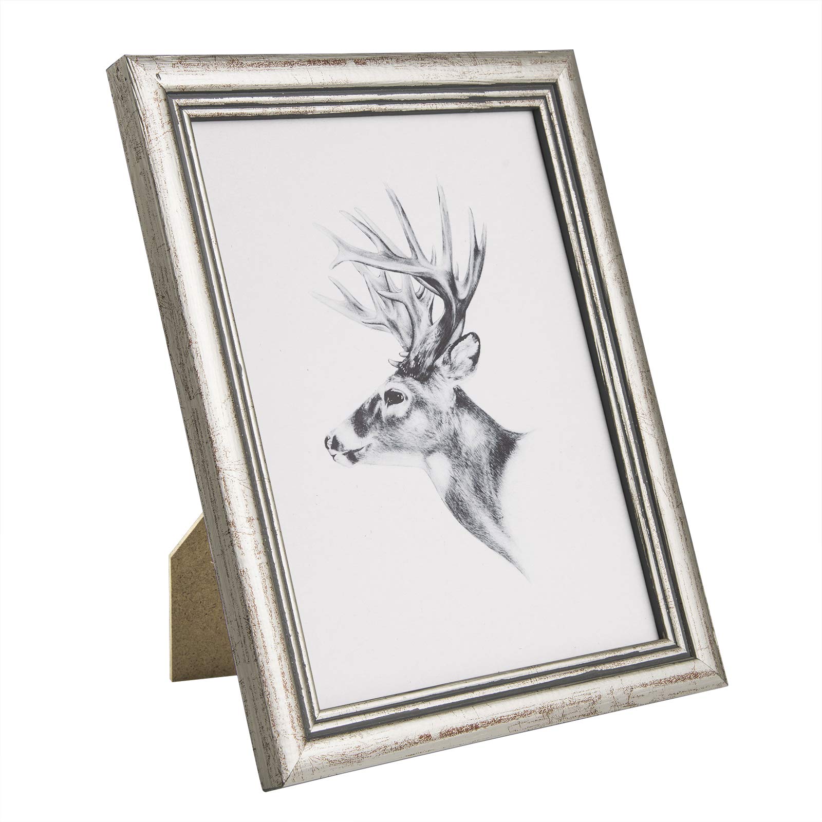 WOLTU Lot De 5 Cadres Photo A4 21x29,7cm En Bois Noir - Avec Passe-Partout - Horizontal Ou Vertical