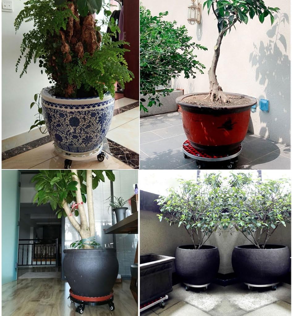 Plant Caddy With Wheels Heavy Duty,660lb Capacity, Rolling Plant Stand, Planter Caddies Round Large Flower Pot Mover Plant Dolly Holder Planter Trolley Casters 51cm/20in