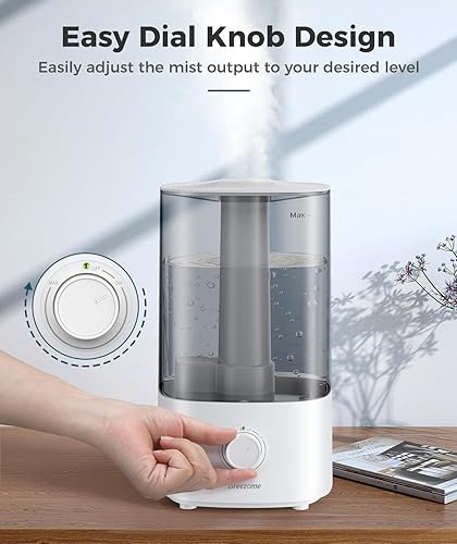 Miniatura 5 de BREEZOME Humidificadores de 4 litros para dormitorio, humidificadores ultrasónicos de niebla fría de llenado superior para bebé, plantas, guardería,
