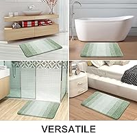 Vista 257 de OLANLY Juego de 2 alfombras de baño de 2 piezas, alfombras de baño de microfibra suave y absorbente y alfombra de inodoro con contorno