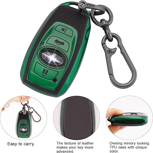 Miniatura 4 de Funda para llavero Subaru con llavero compatible con CrosstrekForesterOutback 2024 para Subaru Impreza WRX STI BRZ Crosstrek Ascent Legacy 4 botones
