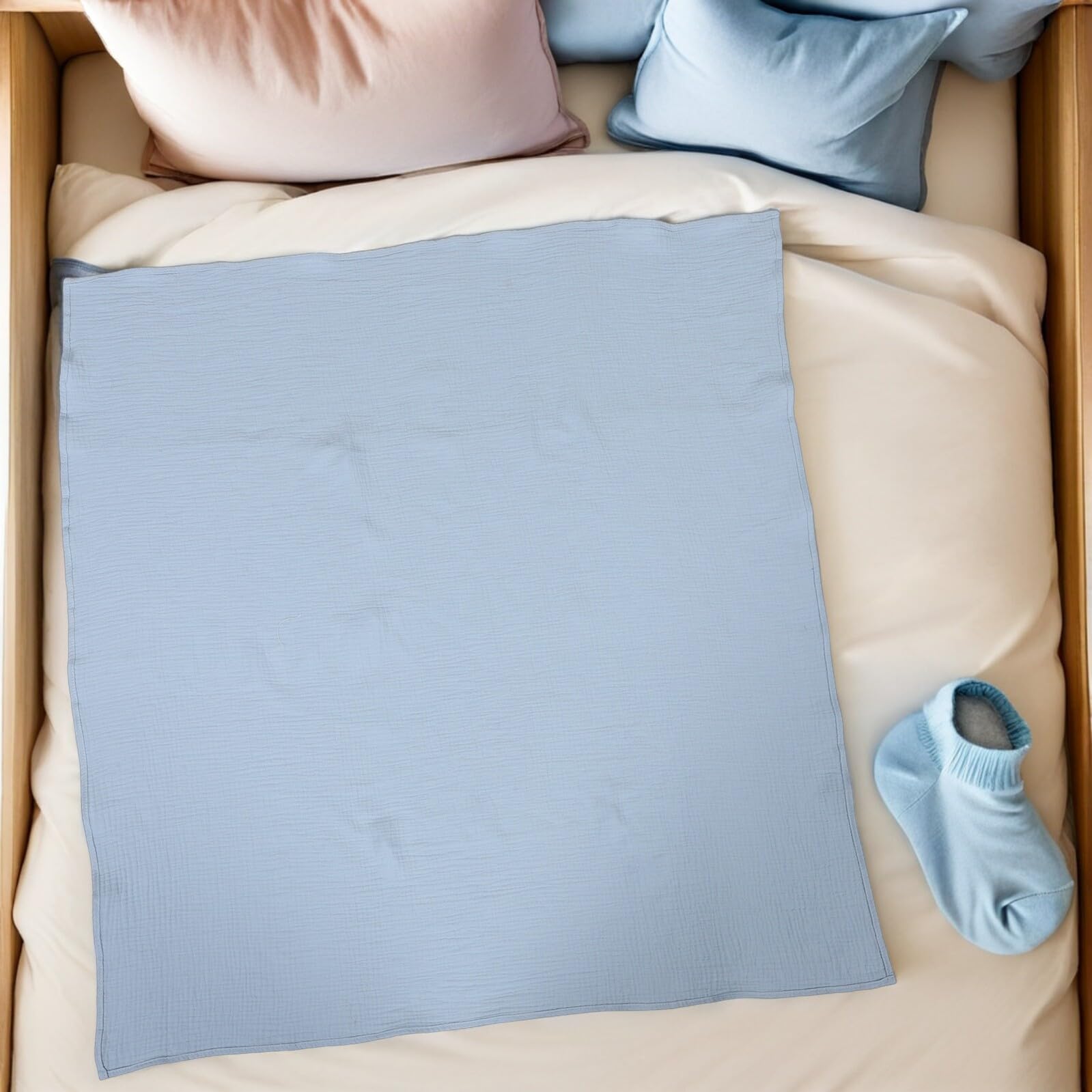 3piezas Manta Envolvente para Recién Nacidos Toallas de Baño para Bebes Mantas de Muselina para Guardería Conjunto de Pañales para Recién Nacido para Uso Diario