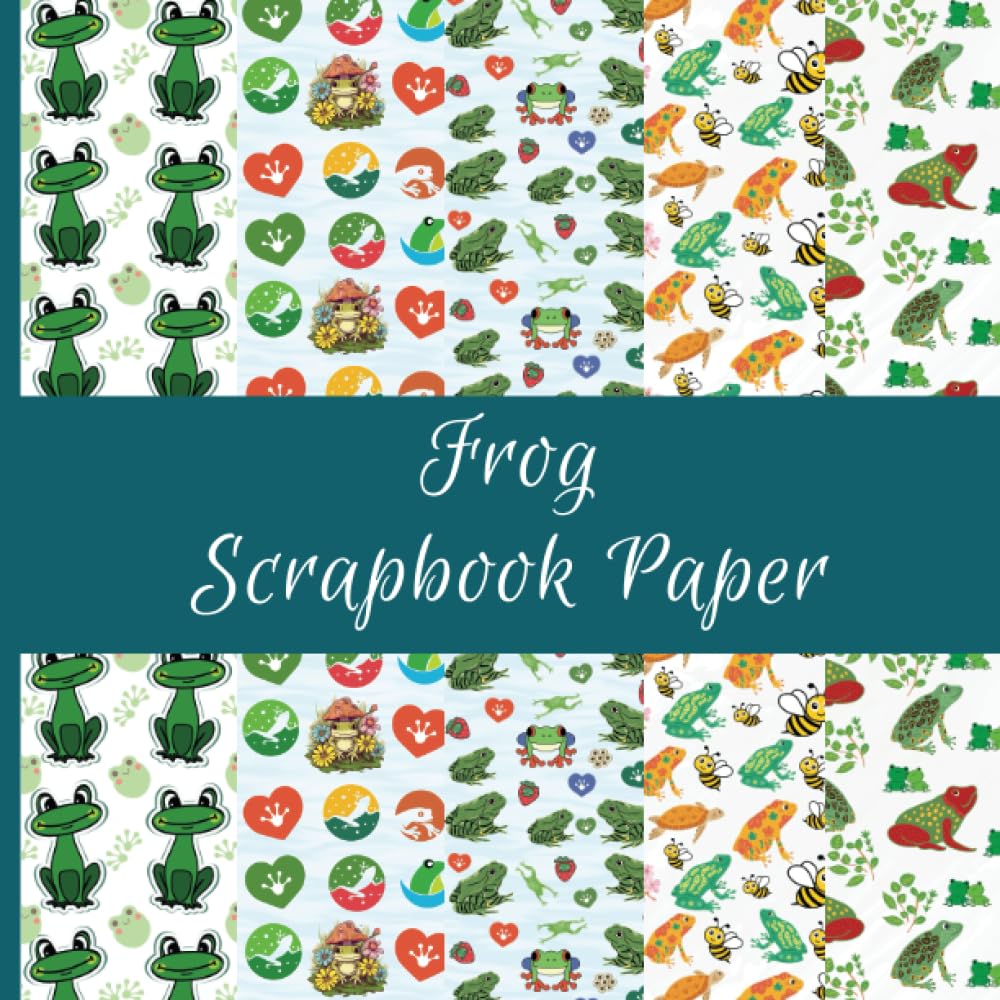 Frog Scrapbook Paper 5 Designs Double Sided Craft Paper Pad For Scrapbooking And Decorating