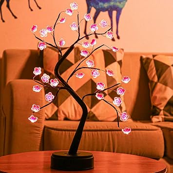 OTAVILEM Cherry Blossom Lamp, Tree Lamps for Living Room, Cute Night Light for House Decor, DIY Artificial Tree Lamp for Home Decorations, Weddings, Christmas and More