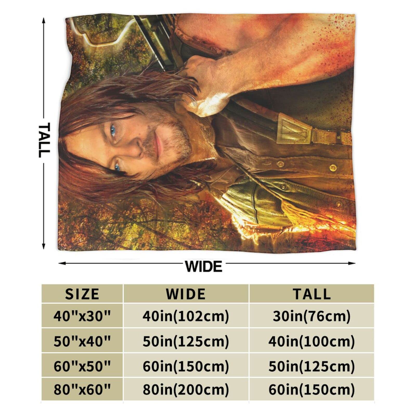Coperta In Pile Morbida NORMAN REEDUS - Per Divano, Auto, Campeggio, Viaggi, Diverse Misure