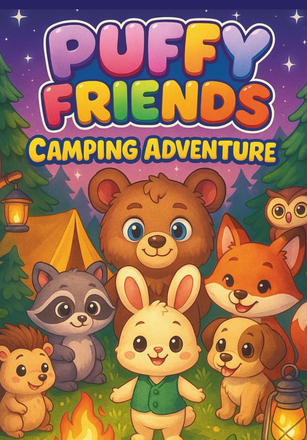Puffy Friends Camping Adventure: Cute and Easy Animal Coloring Book for Kids – Fun Camping Scenes, Forest Animals, and Outdoor Adventures for Ages ... ... Animal Coloring Books for Kids Ages 2–6)