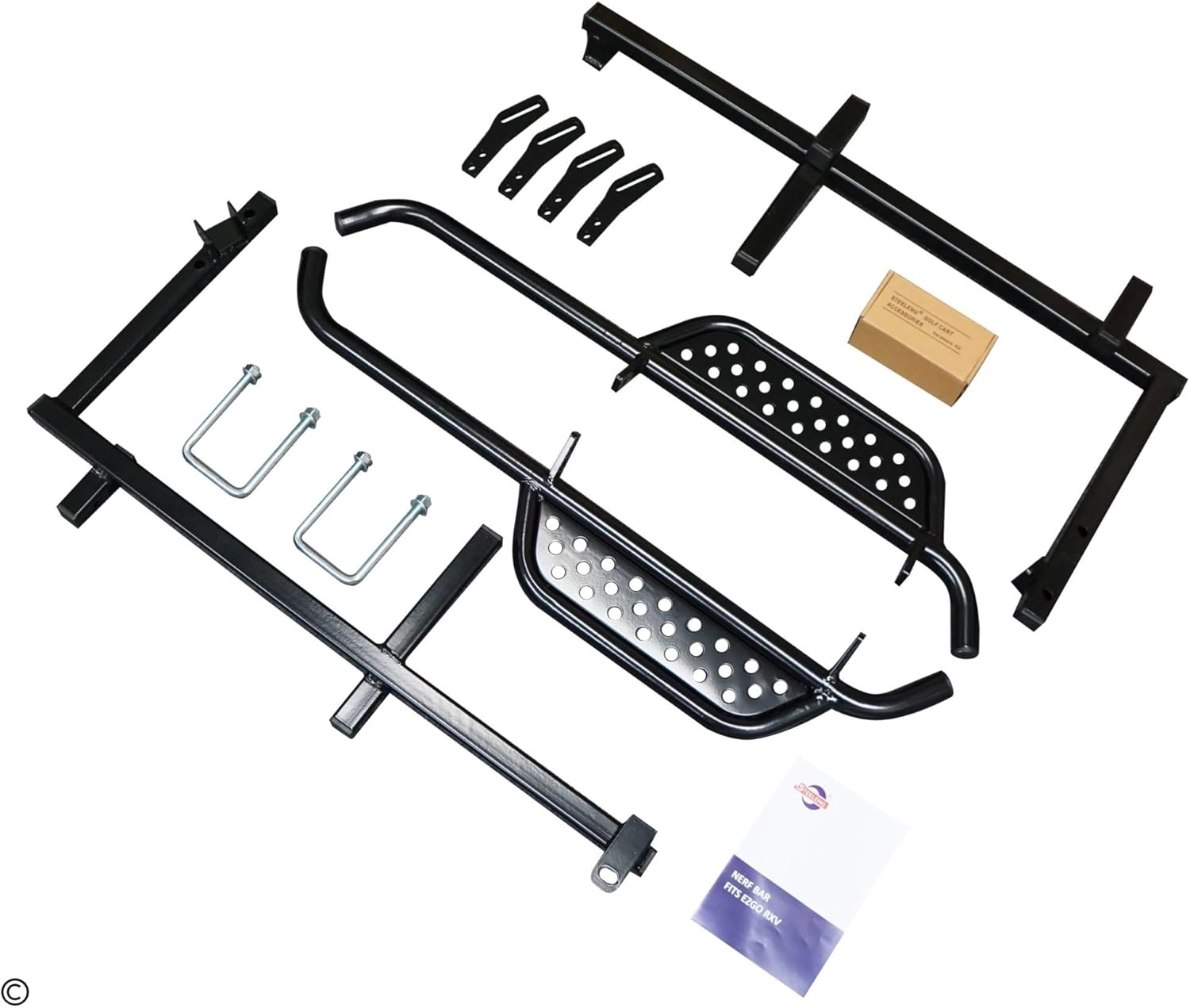 Heavy Duty Nerf Bars/Running Boards for EZGO RXV 2006-2022 Golf Cart (Set of 2)