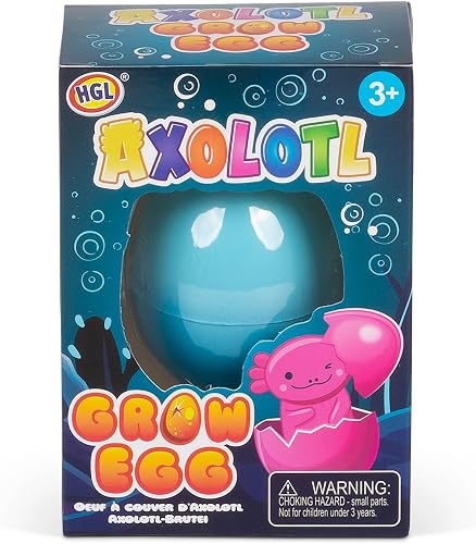 Œuf avec axolotl en croissance, 7 cm, 2 assortis. : Couleur au choix !