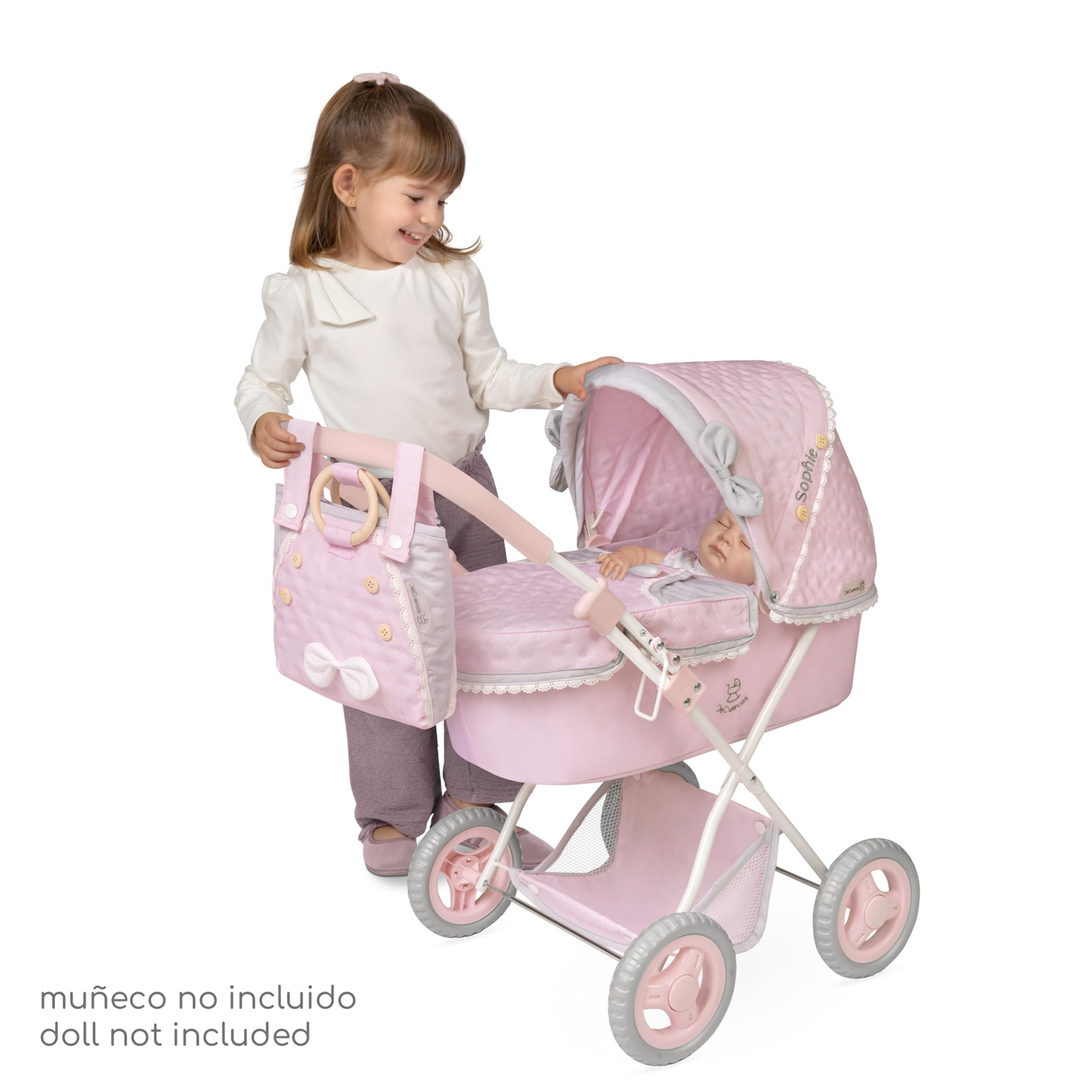 Carro de Muñecas Sophie Plegable con Sombrilla DeCuevas 85075