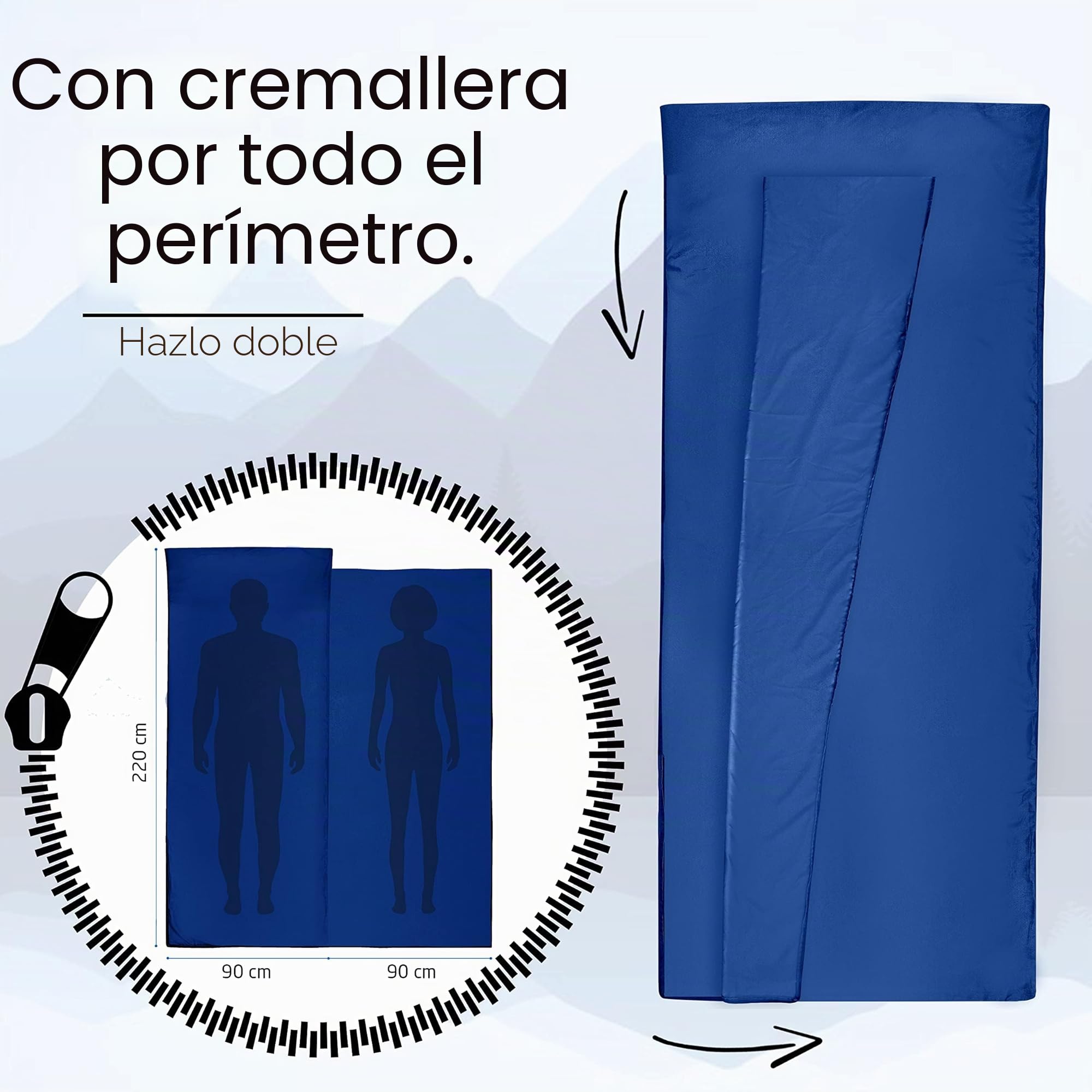 MIQIO 2en1 Saco de Dormir Ultraligero y Sábana de Viaje Ligera, Ultra pequeña Saco sábana Compacto de Microfibra con Compartimiento de Almohada, XL, Ideal para mochileros, hostales y cabañas