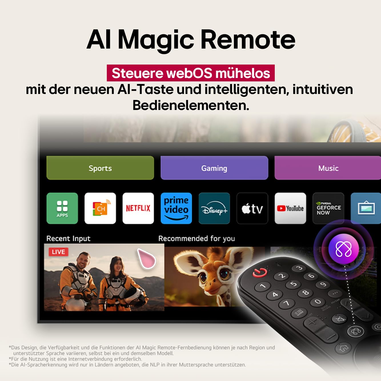 LG OLED65C5ELB, 65 Zoll (165 cm), 4K OLED evo AI TV, α9 Gen8 Prozessor, webOS 25, 120Hz (VRR bis zu 144Hz), Modelljahr 2025
