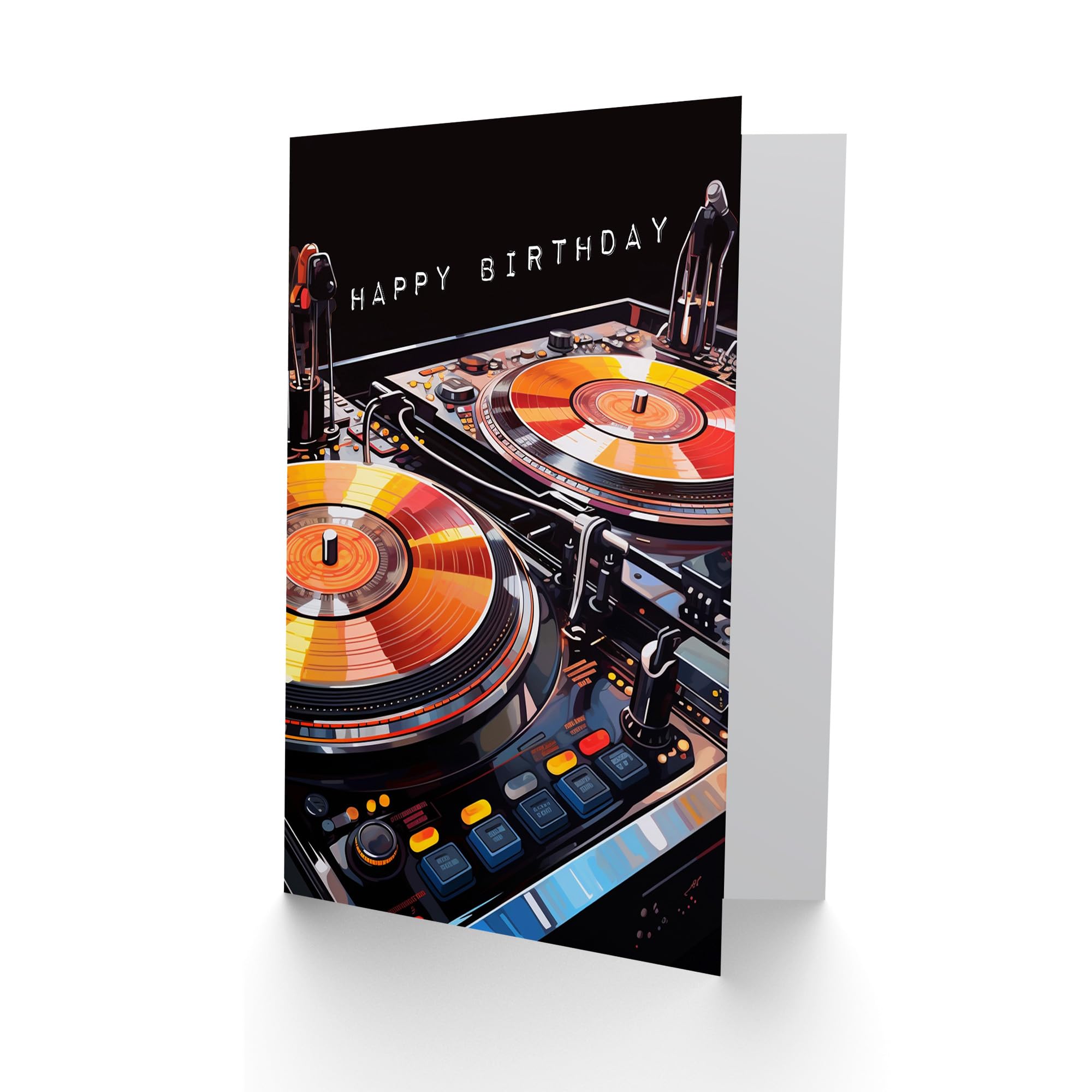 Artery8 Birthday Greeting Card Cool DJ Controller Decks Music
