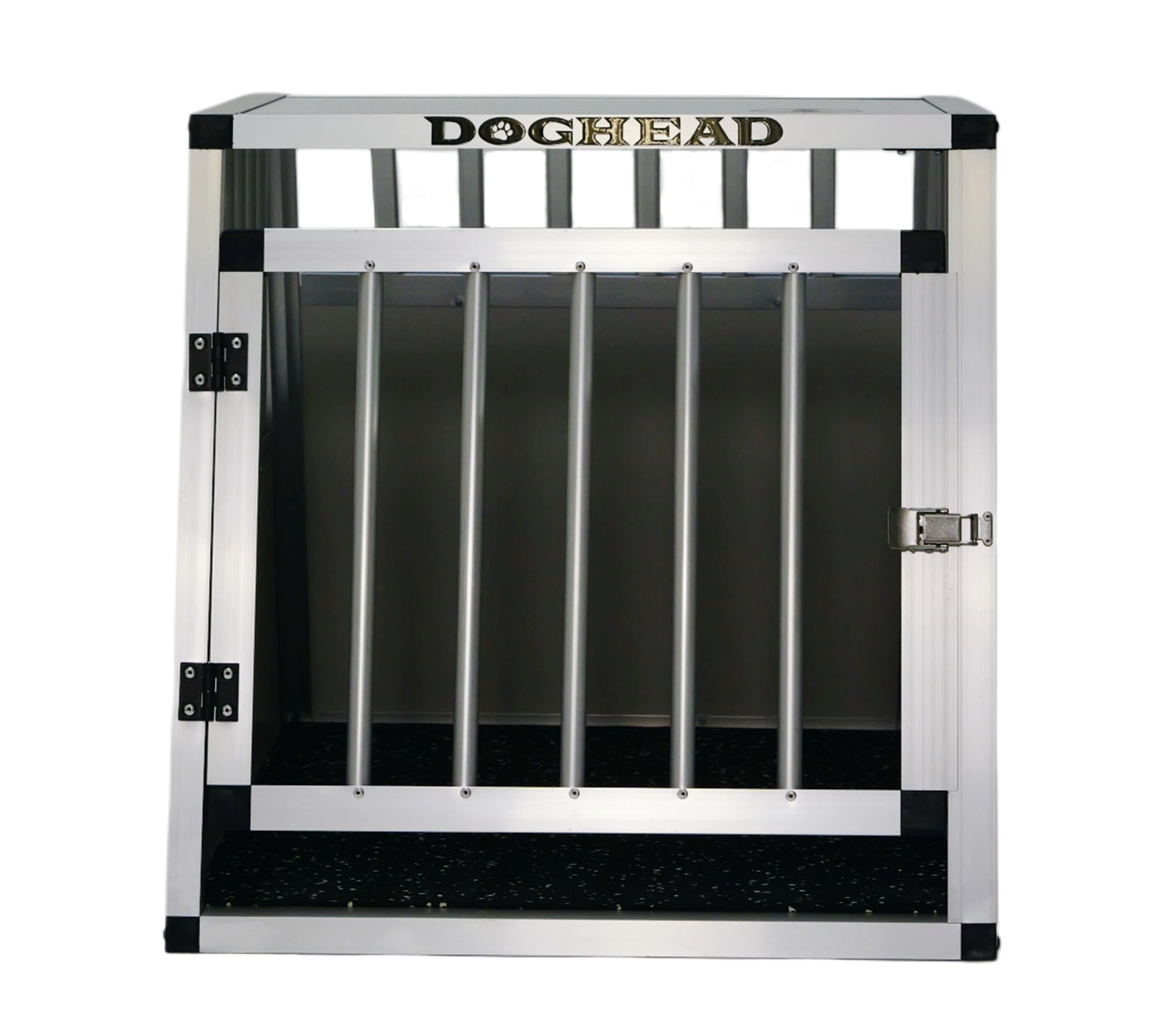 DOGHEAD Hundetransportbox Comfort, Single 55x65x55 cm, Grau/Silber, Aluminium, Beidseitig Abgeschrägt 75°