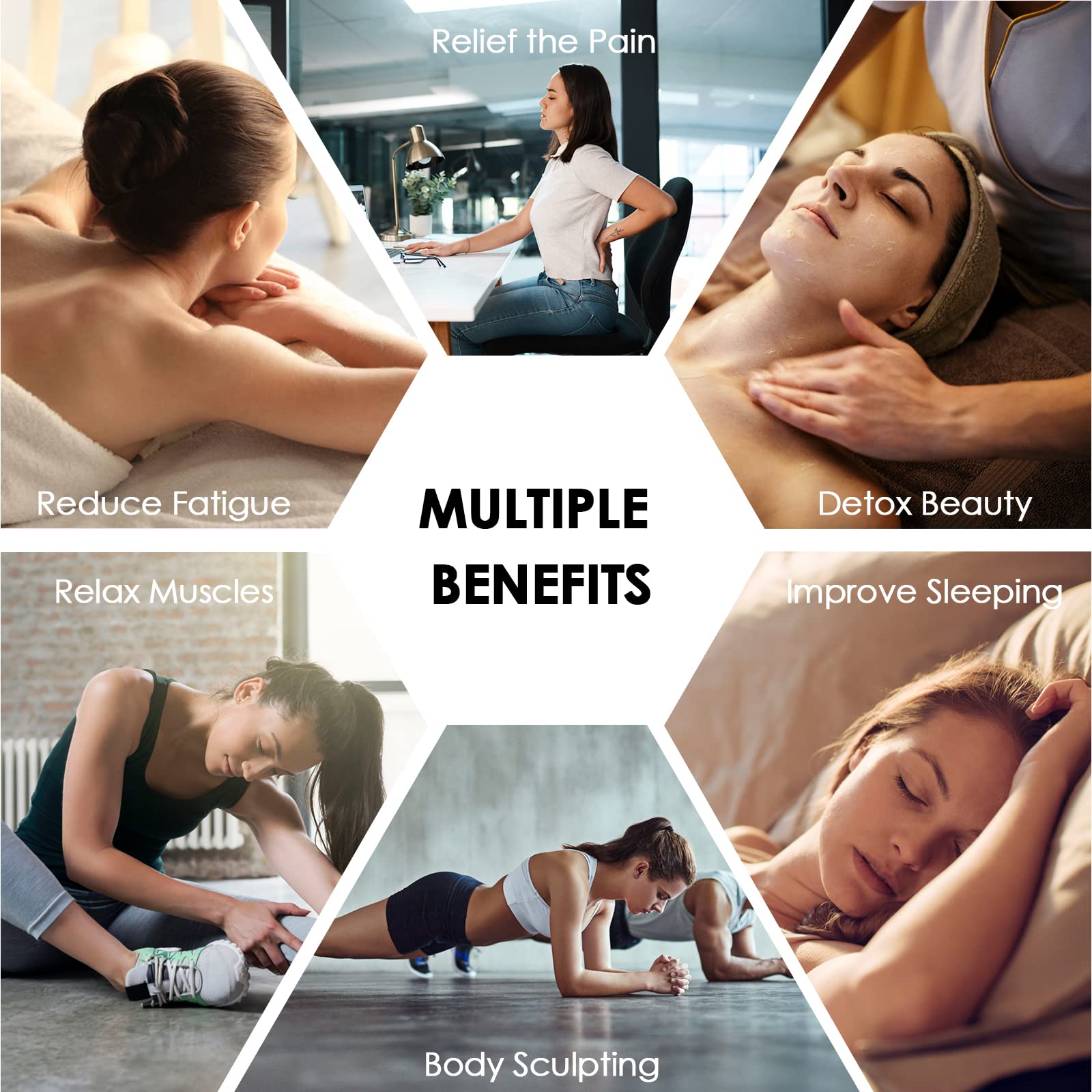 Manta de Sauna Infrarrojo, MINENICE Portatil Far Infrared Sauna Blanket 2 Zone Manta Sauna Infrarrojos con 2 Mangas, Home SPA para Modelar el Cuerpo Desintoxicación Fitness Belleza Fisioterapia