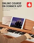 Donner DDP-80 Piano numérique 88 Key Weighted Keyboard, Piano électrique complet pour les débutants, avec support de partition, triple pédale, adaptateur de puissance, supports USB-MIDI Connexion, Couleur du bois