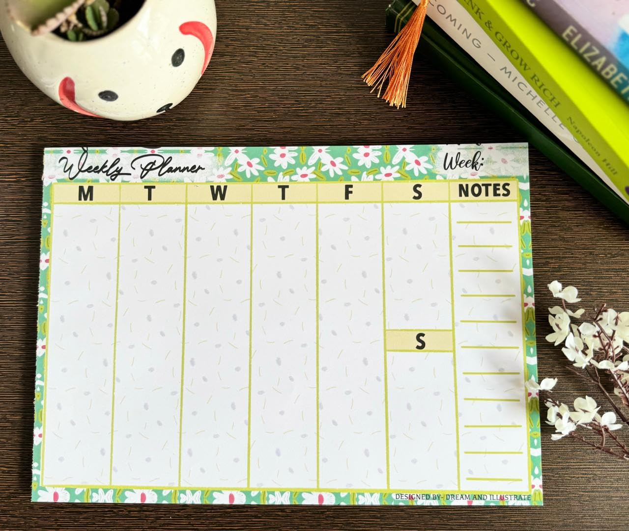 Dream Illustrate Weekly Planner Notepad | Unique Full of Activity and to Do List Weekly Notepad | 52 Weeks of Planning-image-9