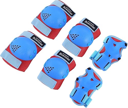 Miniatura 8 de BOSONER - Rodilleras y coderas para niños y jóvenes, equipo de protección para patines, ciclismo, BMX, bicicleta, patinaje en línea, patineta, Verde