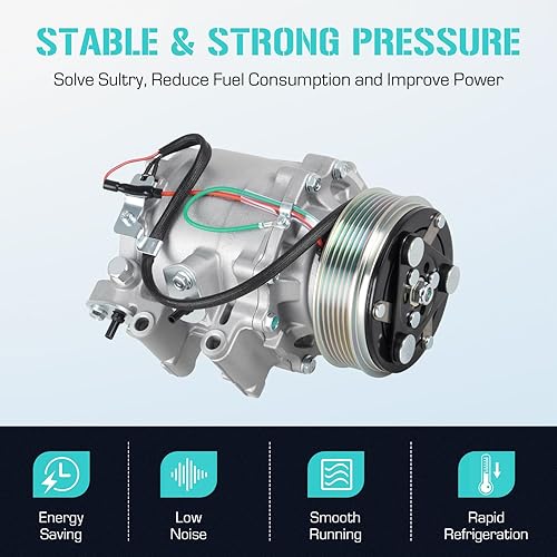 Miniatura 4 de Compresor de CA con embrague de A/C para Honda Civic 1.8L 2012 2013 2014 2015, se adapta a Acura ILX 2.0L 2013 2014 2015, CO 9779C, 16003527-101,