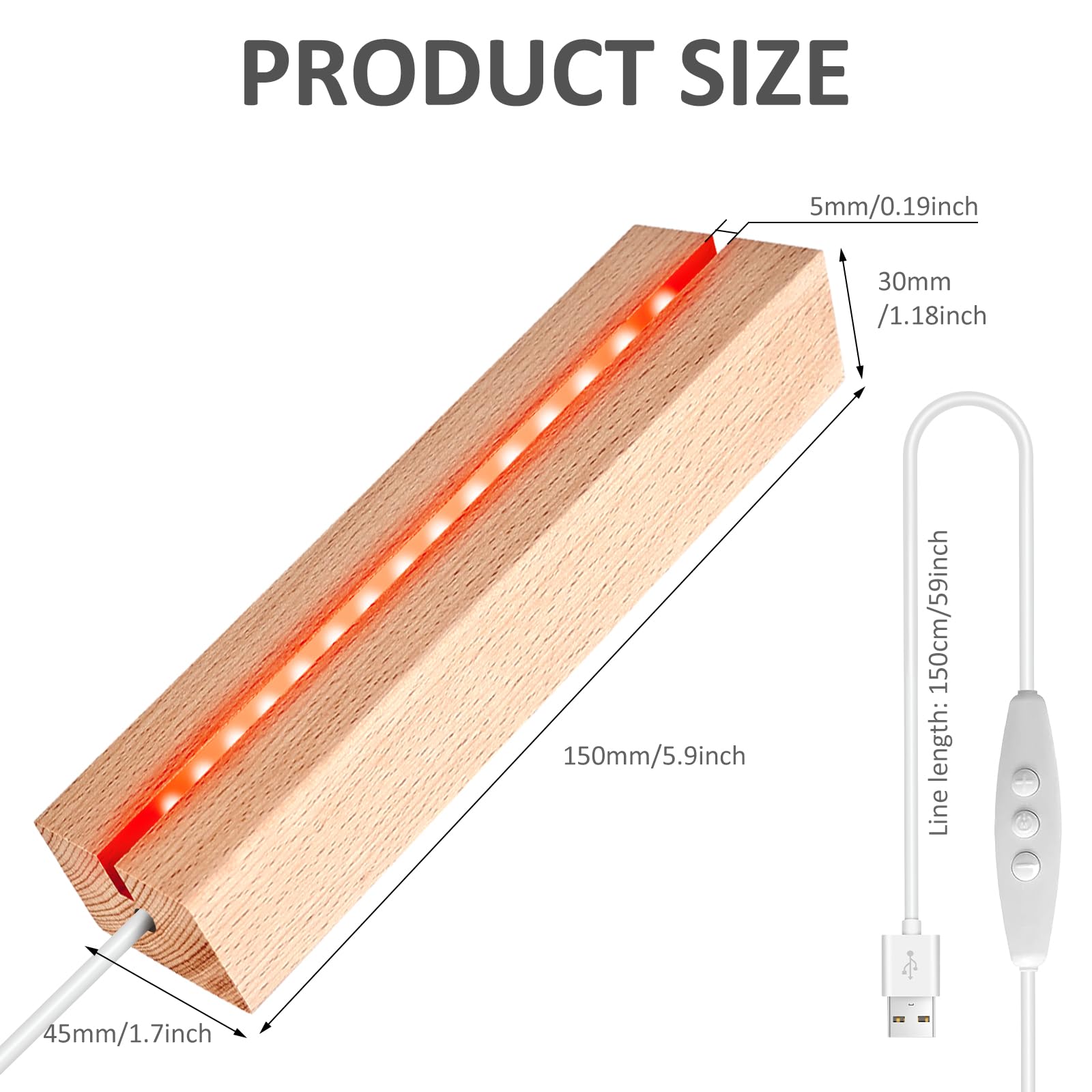 BORDEAG LED Holzsockel 4er Set - Beleuchtete Display-Ständer Für Acryl & Kristall