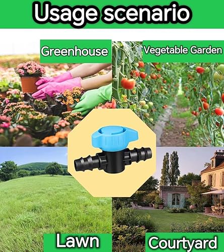 Miniatura 6 de Paquete de 6 válvulas de púas para riego por goteo de 12 pulgada, piezas de línea de goteo, válvula de cierre de 12 pulgada para tubos de riego por