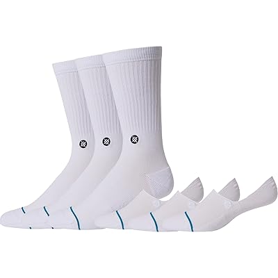 Stance Icon Mixed 6 Pack Crew Cut Socks Shoes White