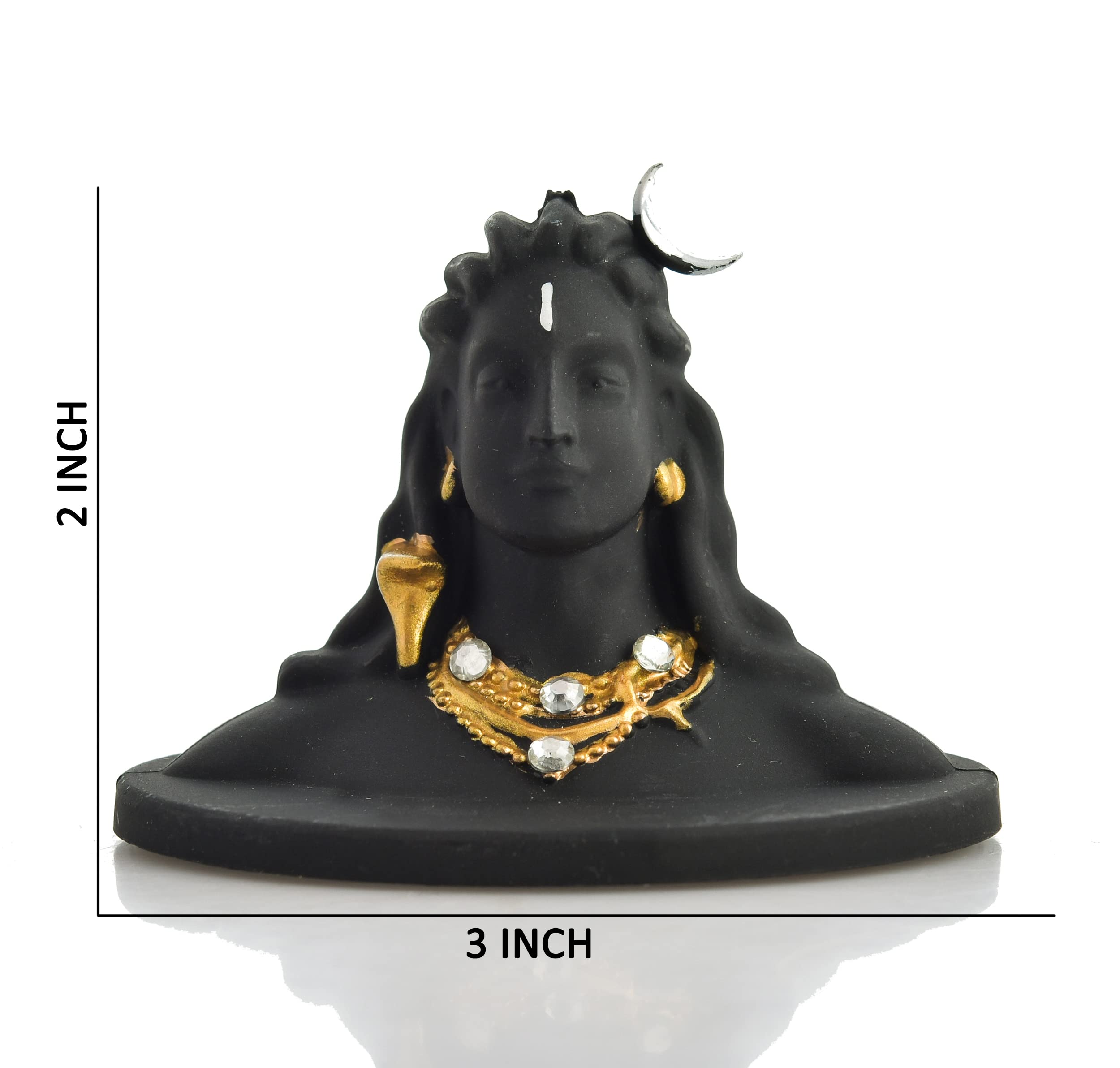 Archna Handicraft Polyresin Shiv Ji Murti for Pooja Room Figurines Idol Mahadev Sculpture (2 x 3 Inches, Black), Idol - Image 2 thumbnail