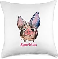 Vista 1 de Farm Animals Live Sparkles The Pig - Almohada (18 x 18 pulgadas), multicolor