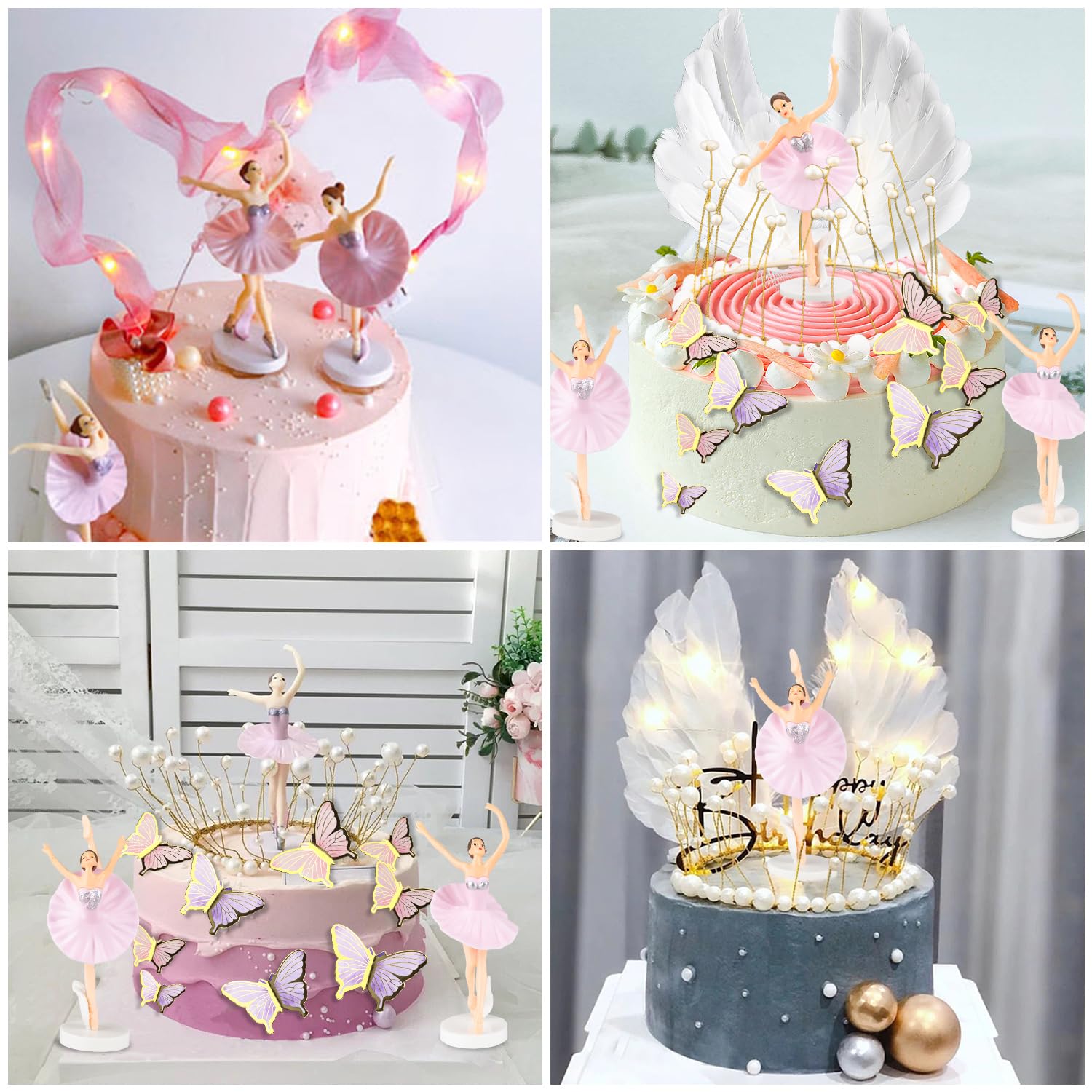 22 Stück Tanzende Balletttänzerinnen Mit Schmetterlingen – Niedlicher Kuchen-Topper Für Mädchengeburtstag & Deko