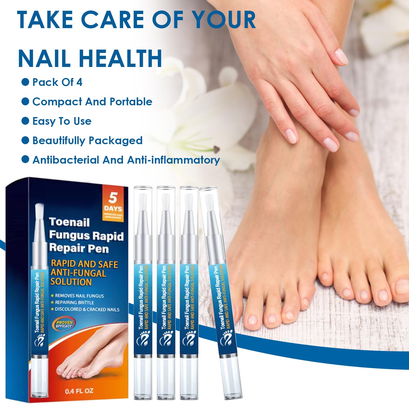 4 Pezzi Penna per la Cura Delle Unghie, Routine Nail Care Pen, Dell'unghia Nutre e Lenisce Le Unghim, Migliora l'aspetto Dell'unghia, Favorisce la Salute Delle Unghim