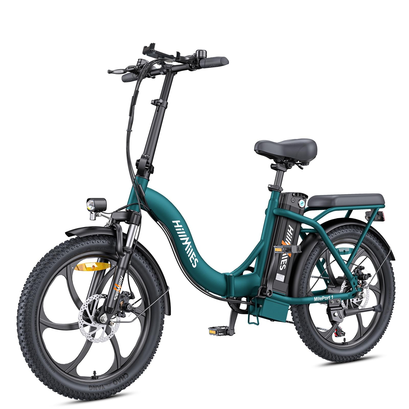 HillMiles MilePort 1 Vélo Électrique Pliant Adulte, Autonomie 100 km,Batterie 36V 13Ah Amovible, Pneus Fat 20×3.0, Vitesse 25 km/h, 250W, VAE Idéal Ville & Trajets Quotidiens