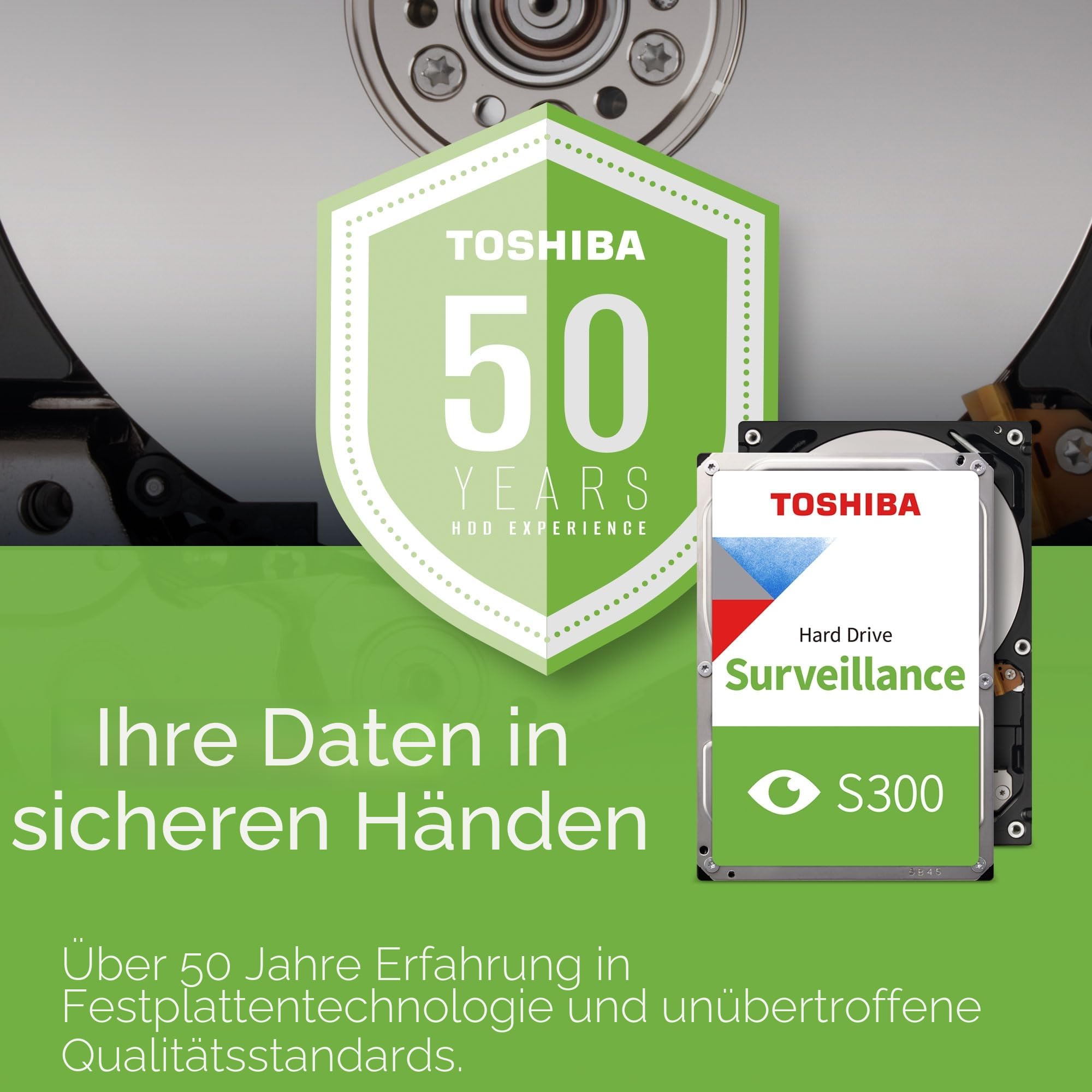 Toshiba 4TB S300 Surveillance HDD - 3.5' SATA Internal Hard Drive Supports up to 64 HD cameras at a 180TB/Year workload (HDWT720UZSVA)