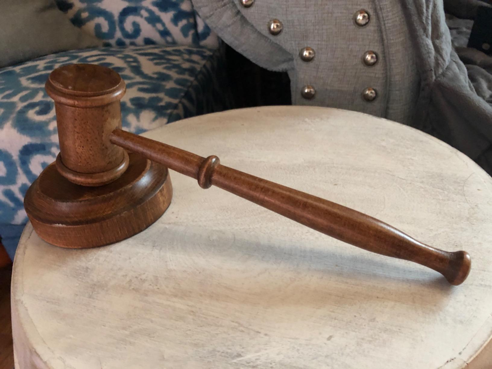 Rustic Gavel and Block Set Handcrafted Vintage Old View