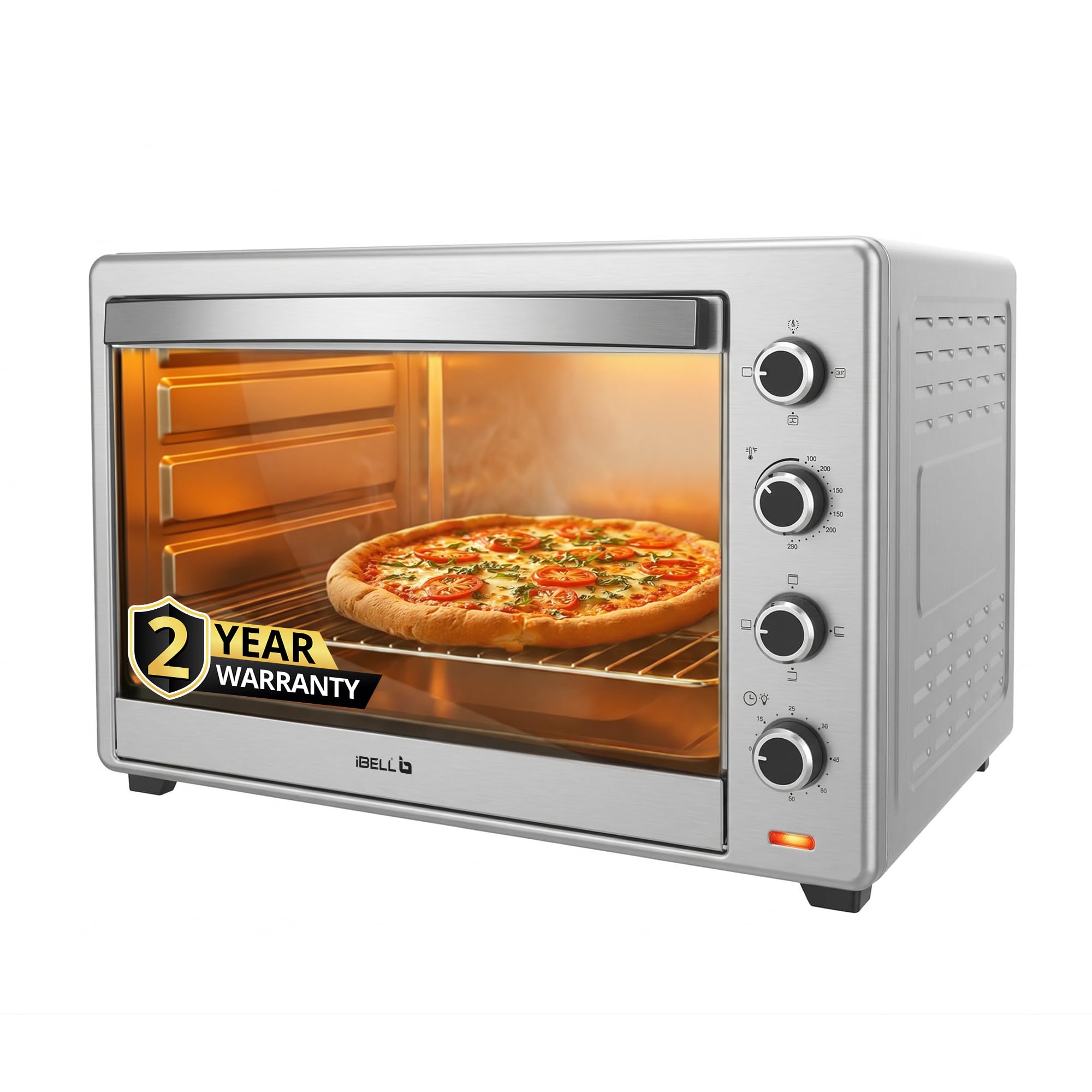 iBELL 100L Electric Oven IBLEOSS100LG | 2800W High Power | Rotisserie, Convection & Inner Lamp | Stainless Steel Body | Multi-Function Baking, Grilling & Toasting Oven-image-43